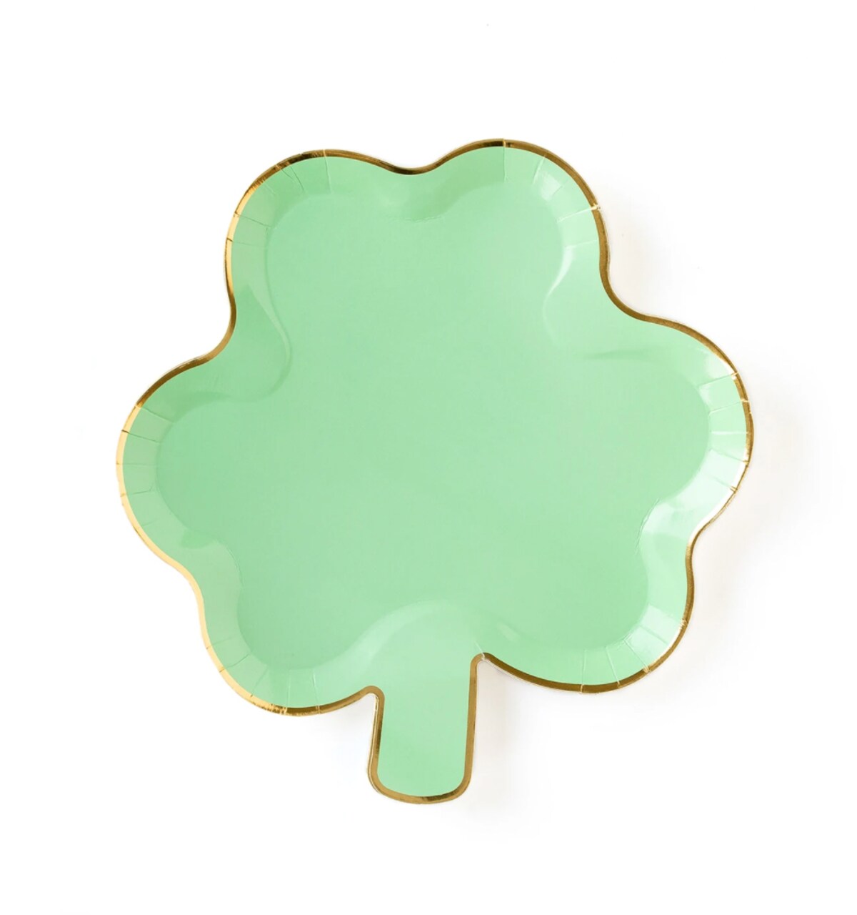 St. Patrick's Day Green Shamrock Party Plates with Gold Foil Detail